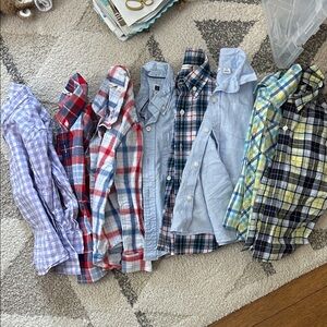 Assorted Plaid and Solid Button-Up Shirts Janie and Jack 2T bundle